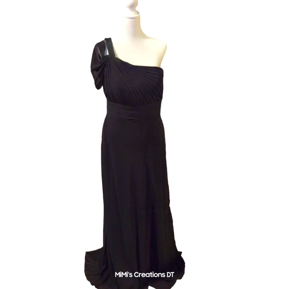 Bari Jay Black One Strap Bridesmaid/Prom Evening Gown